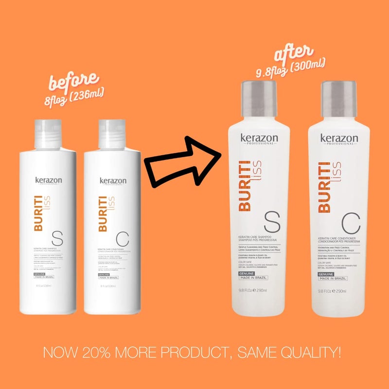 Kerazon Professional Sulfate Free Anti Frizz Color Safe Keratin Care Shampoo & Conditioner DUAL pack. Imported. - Image 4